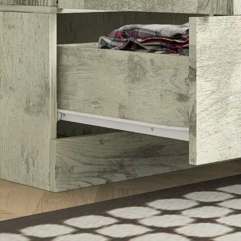 Kleiderschrank, 59 Zoll breit, großer freistehender Schrank, Weiß