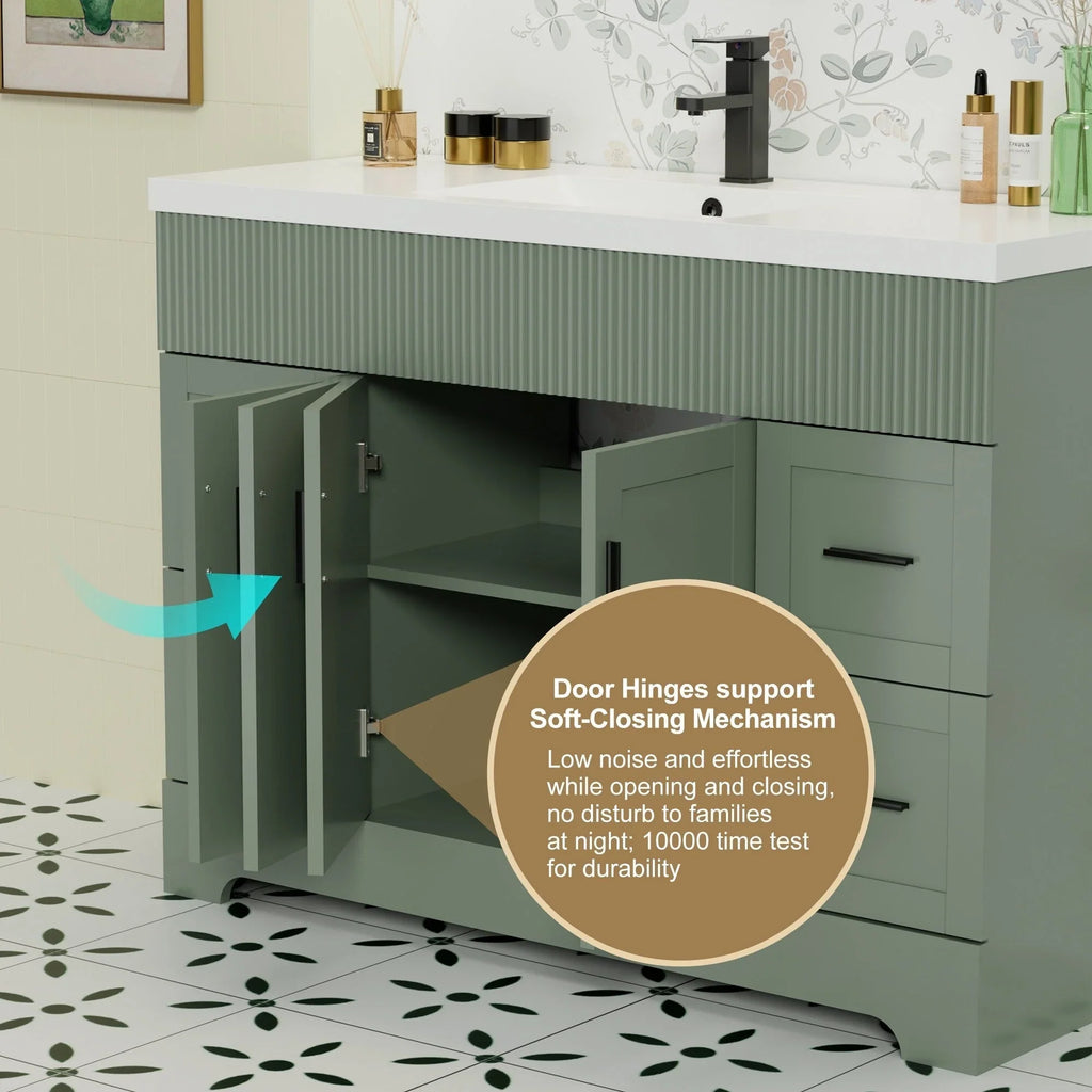 Ensemble meuble-lavabo de salle de bain Wavy Line 30/36/48 avec lavabo et robinet