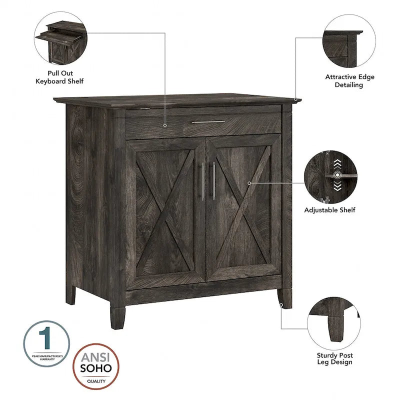 Key West secretaire met opbergkast van Bush Furniture
