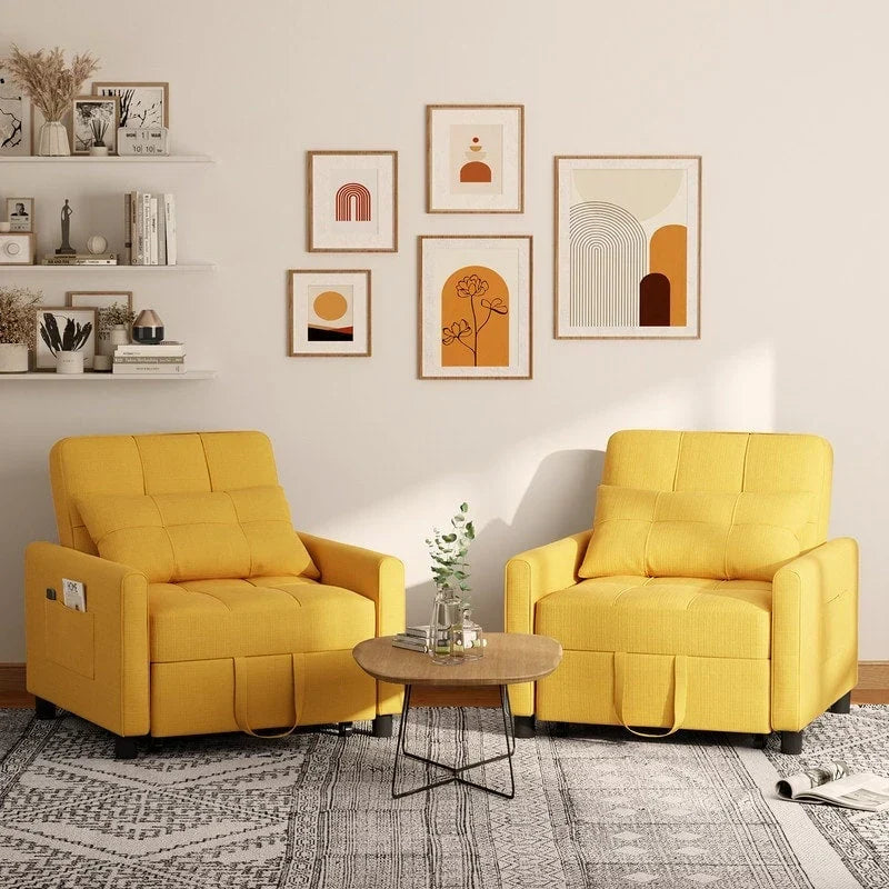 3-in-1-Schlafsofa mit verstellbarer Liegefläche, ausziehbares Sesselsofa, umwandelbares Klappbett fürs Wohnzimmer
