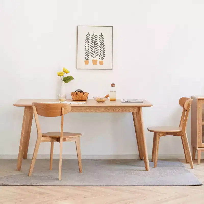 MAYEERTY Lot de 4 chaises de salle à manger en bois massif, chaises en bois naturel pour la cuisine, la salle à manger et le salon