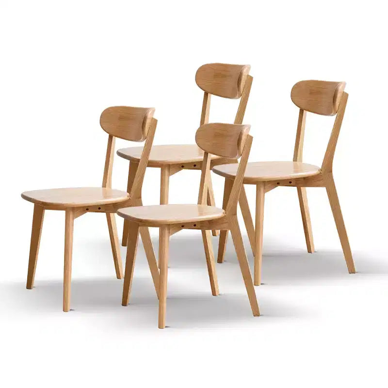 MAYEERTY Lot de 4 chaises de salle à manger en bois massif, chaises en bois naturel pour la cuisine, la salle à manger et le salon