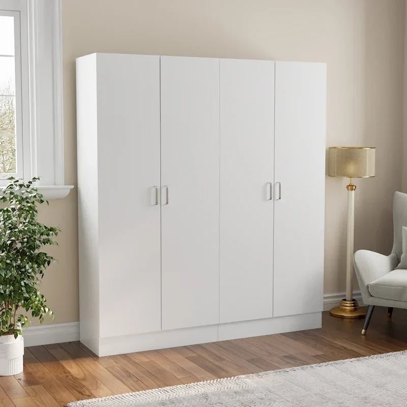 Freistehender zweitüriger Kleiderschrank für das Schlafzimmer mit Kleiderstange