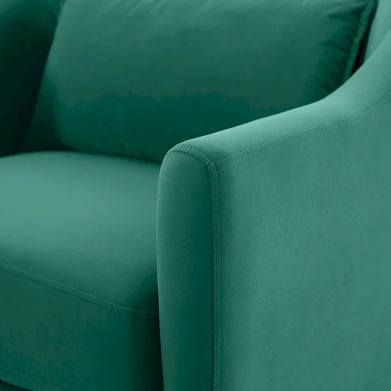 Ensemble de 2 fauteuils d’appoint de 28.34W, fauteuils tonneaux en velours avec pieds en bois massif
