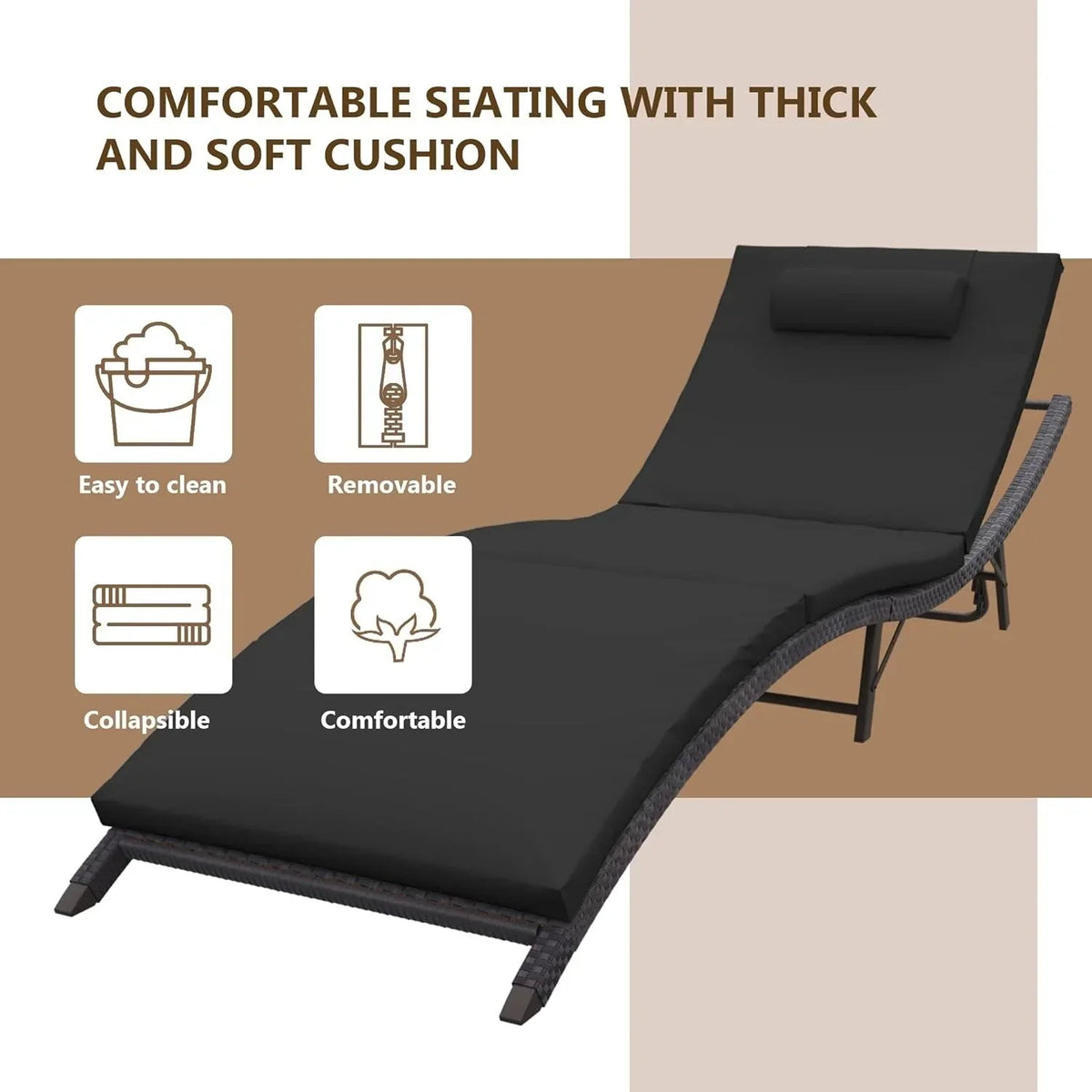 Kullavik 3-teiliges Outdoor-Lounge-Set mit Liegestühlen