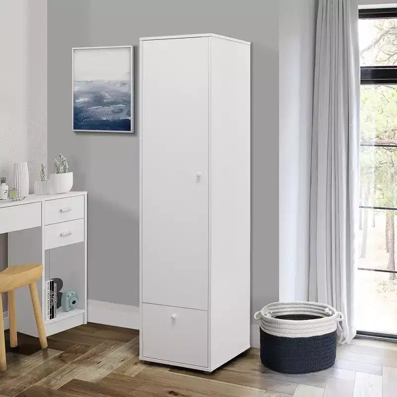 Kings Brand Furniture Corry Kleiderschrank mit Stauraum, weiß