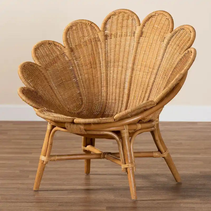 Blossom Bohemian Honey Rattan Accent Flower Chair