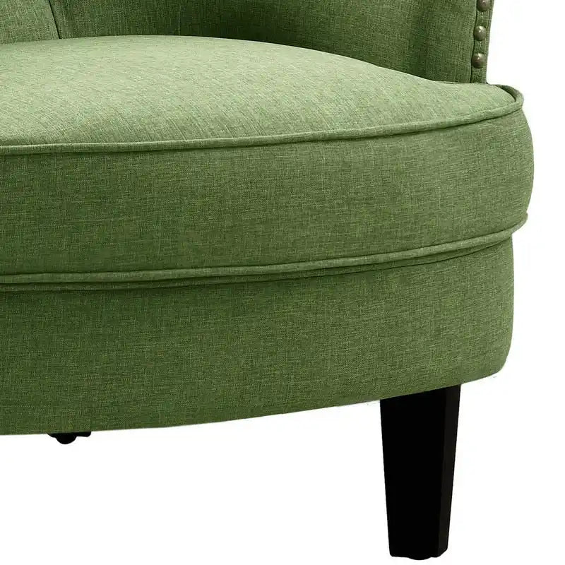 Moser Bay Mignon fluwelen/linnen fauteuil met knopen en hoge rugleuning, 30 breed