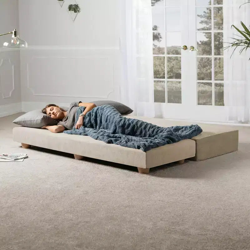 Ligbed / uitklapbaar queensize logeerbed - microfluweel