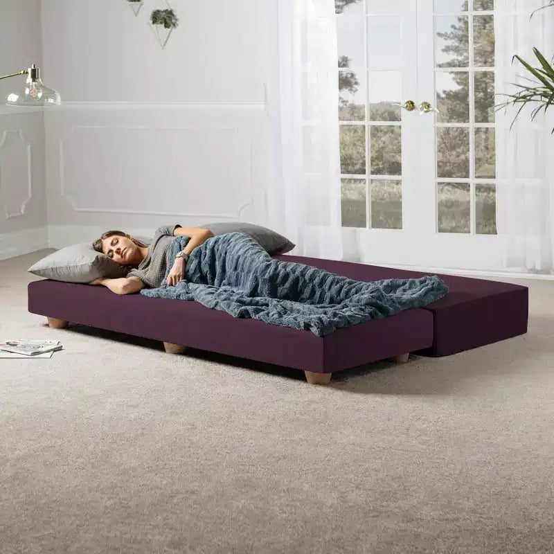 Ligbed / uitklapbaar queensize logeerbed - microfluweel
