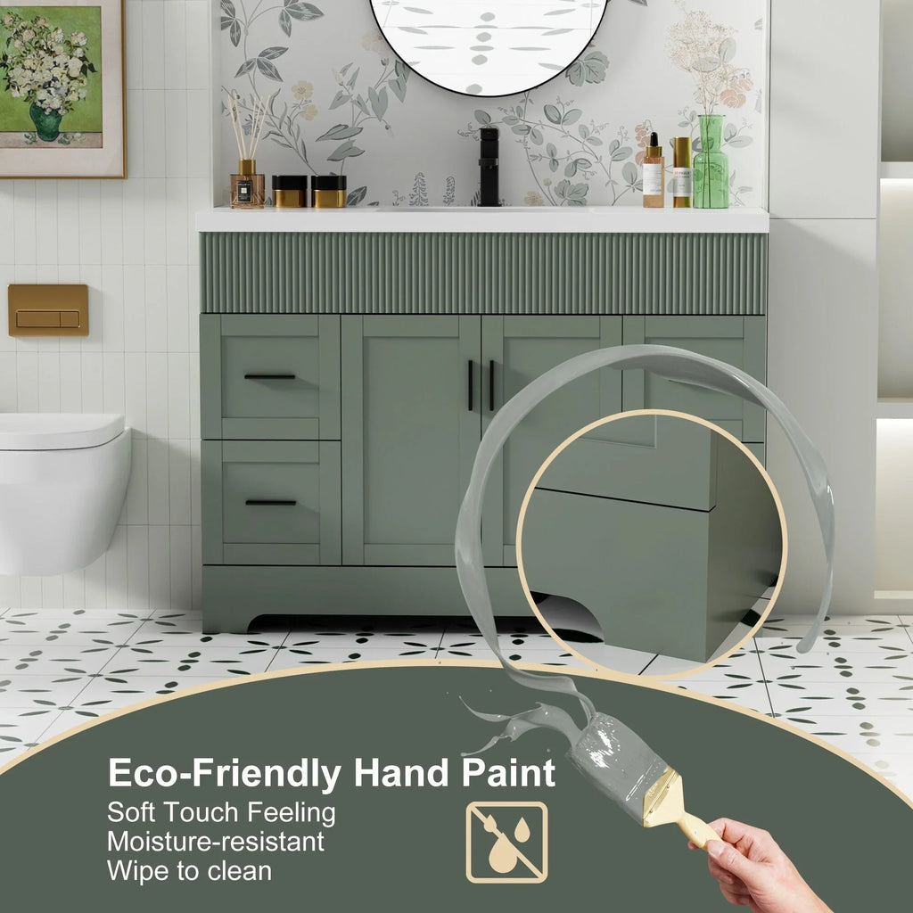 Ensemble meuble-lavabo de salle de bain Wavy Line 30/36/48 avec lavabo et robinet