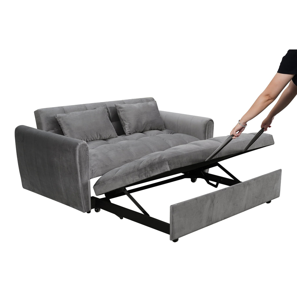64.96 fluwelen slaapbank 3-in-1 met verstelbare rugleuning, opbergvak en draagvermogen van 500lb