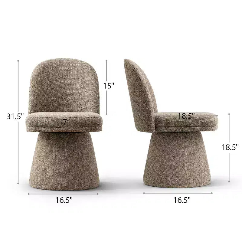 Set van 6 moderne draaibare eetkamerstoelen zonder armleuningen, 360°, met onderstel op voet, elegante accentstoelen voor keuken, eetkamer of kantoor - Panipeachy