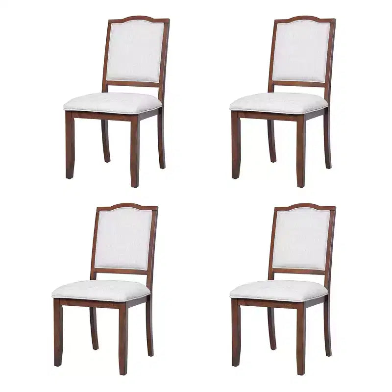 Ensemble de 4 chaises de salle à manger de style champêtre avec dossiers hauts et assises rembourrées