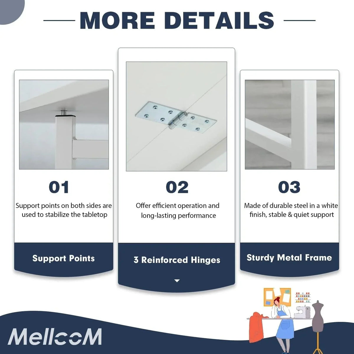 Table d’activités réglable en hauteur avec étagères de rangement, table de découpe pliante et mobile pour bureau à domicile, couture ou loisirs créatifs