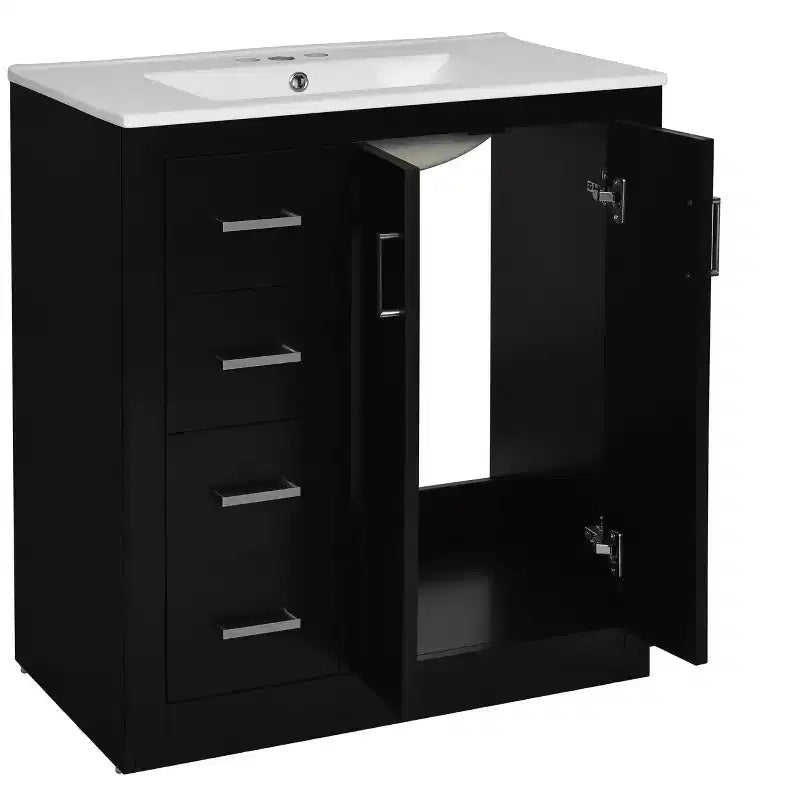 30 Single Sink Bathroom Vanity with Cabinet & 3 Drawers ??Black / Blue / Green / Indigo / White