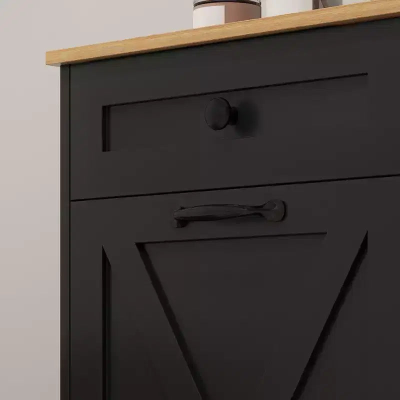 HOMCOM wasmandkast met kiepfunctie, badkamerkast met 2 uitneembare manden en 2 laden