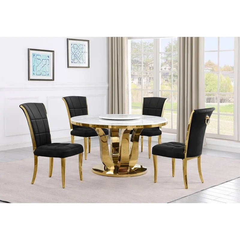 Best Quality Furniture D325-SC324-7 runde Essgruppe, 5-teilig