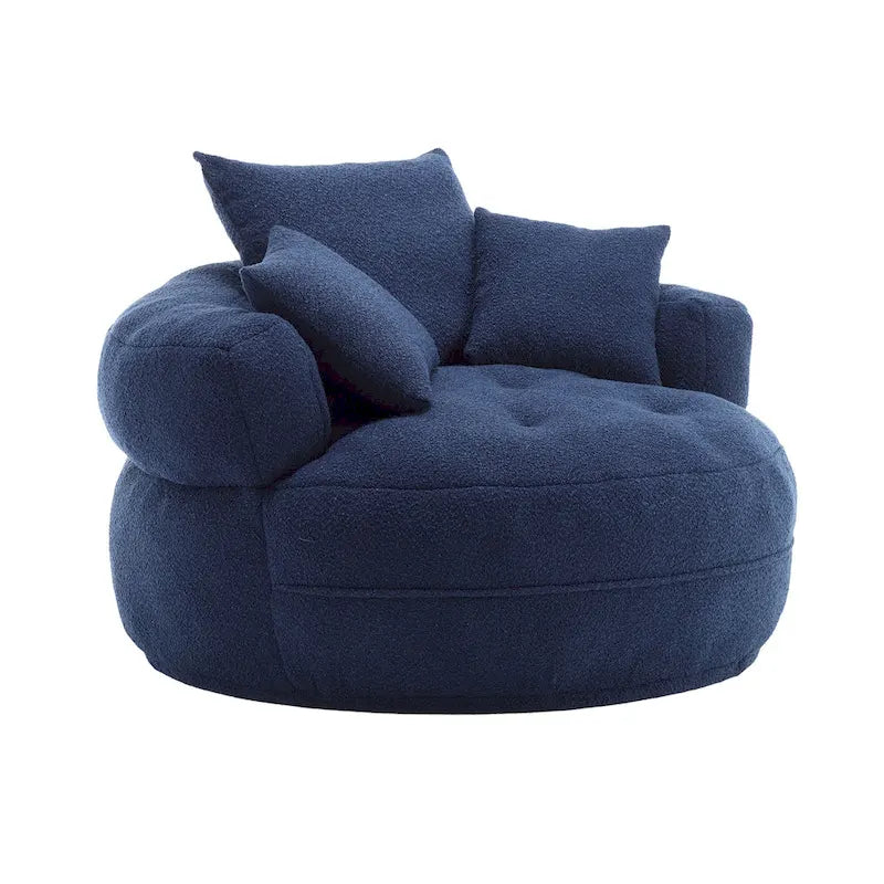 Ronde luie fauteuil ?C wit/blauw/grijs/geel/oranje rozeroze/marineblauw/groen, zitplaats voor één of twee personen