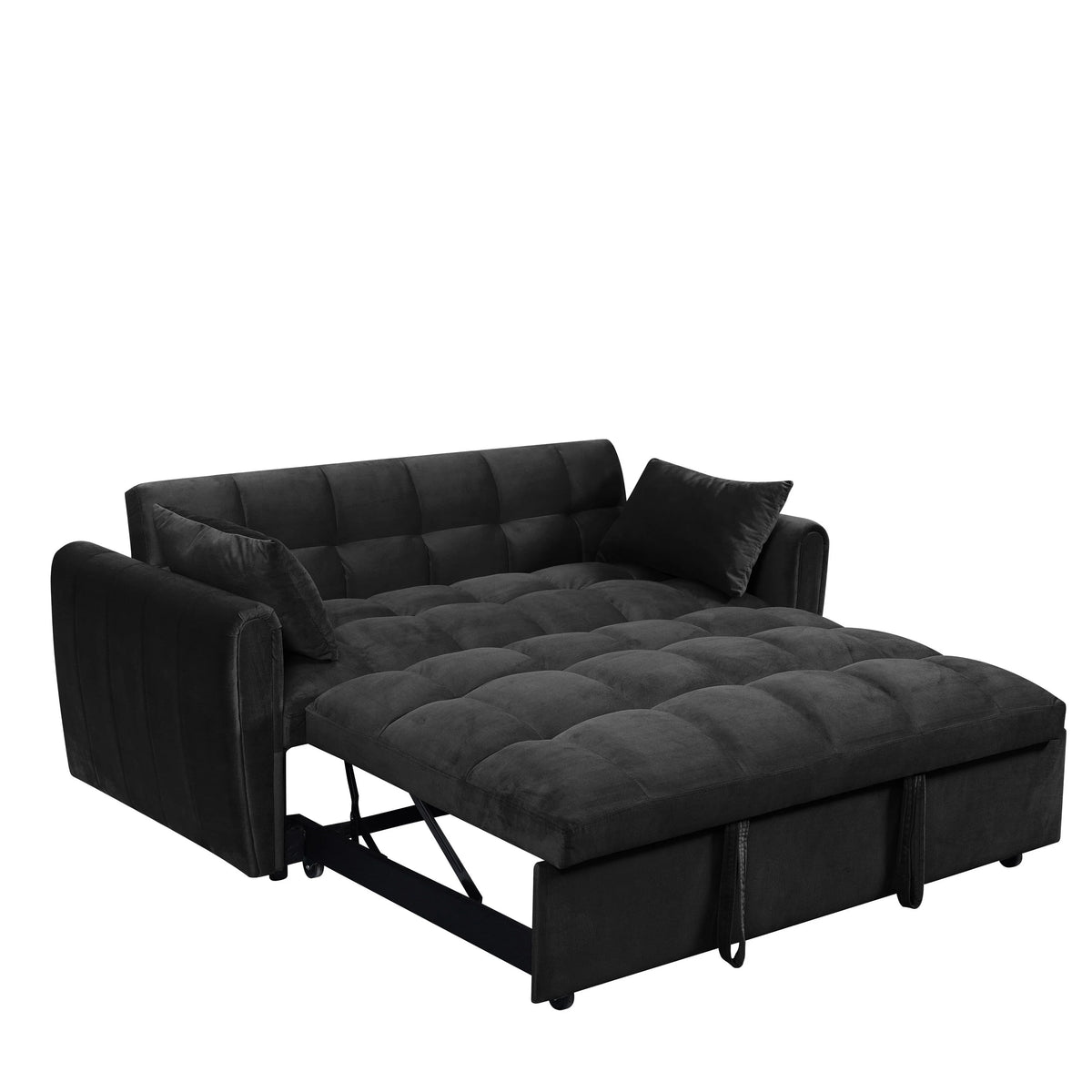 64.96 fluwelen slaapbank 3-in-1 met verstelbare rugleuning, opbergvak en draagvermogen van 500lb