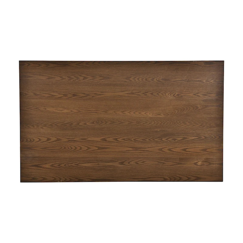 Eetkamerset van hout, 6-delig, met 4 stoelen en een bankje, tafel met lade