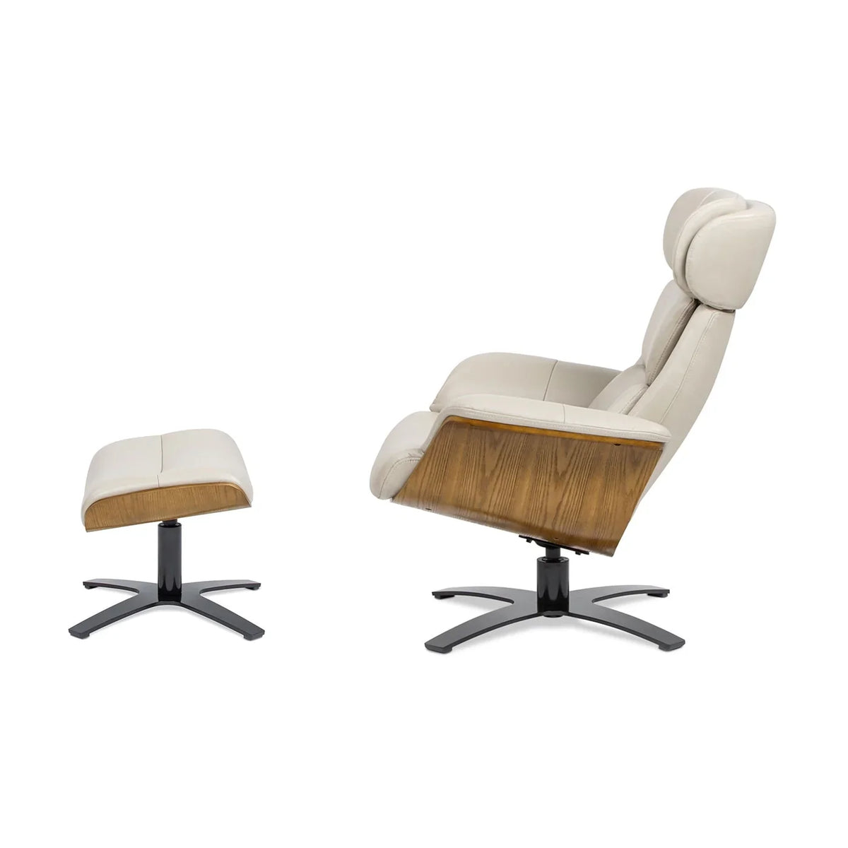 Jovan 31.5 Relaxsessel aus echtem Leder mit Hocker