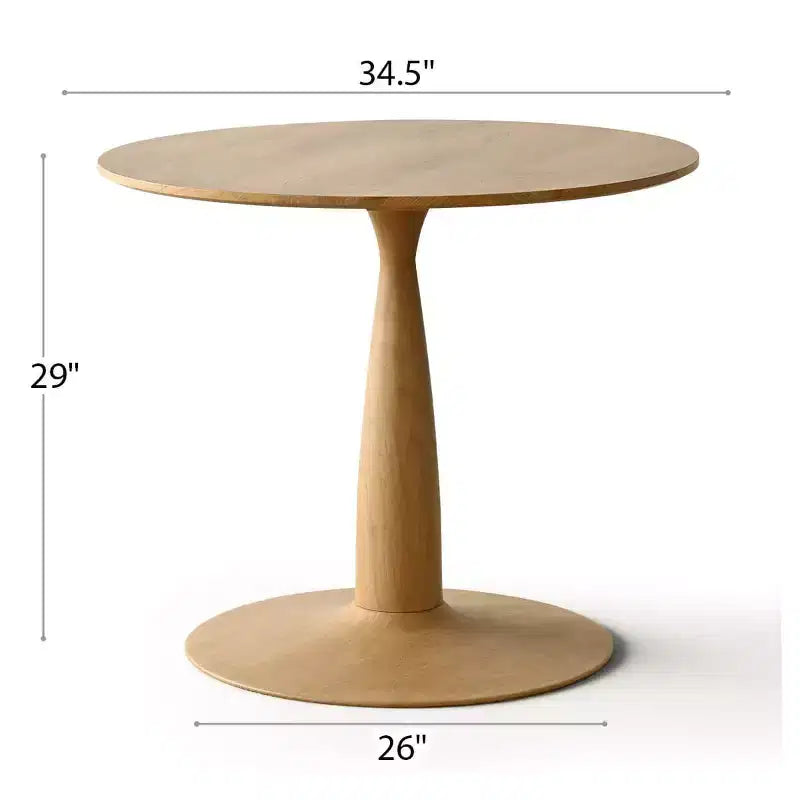 Table de salle à manger ronde moderne à piédestal, finition grain de bois, petite table de cuisine et table basse pour appartement, salle à manger et espace de vie-Panipeachy