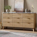 Commode met 9 gecanneleerde laden, moderne ladekast, houten commode-tv-meubel, gebogen ontwerp, voor de woonkamer of hal