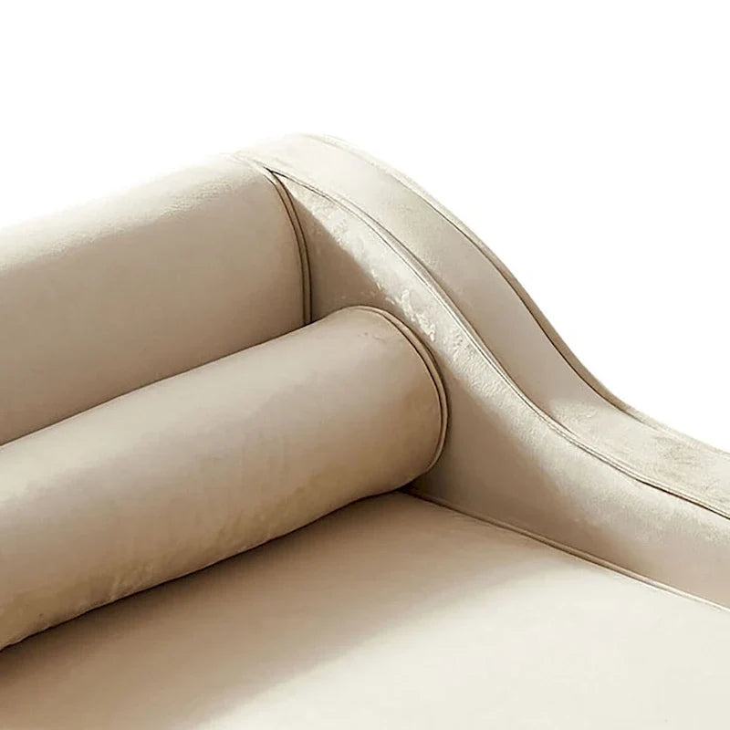 Elegante Franse chaise longue met fluwelen bekleding, opbergruimte en een kussen