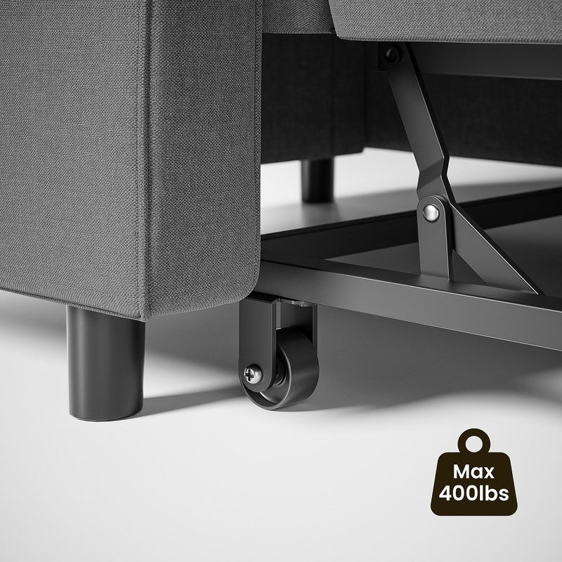 3-in-1-Schlafsofa mit verstellbarer Liegefläche, ausziehbares Sesselsofa, umwandelbares Klappbett fürs Wohnzimmer