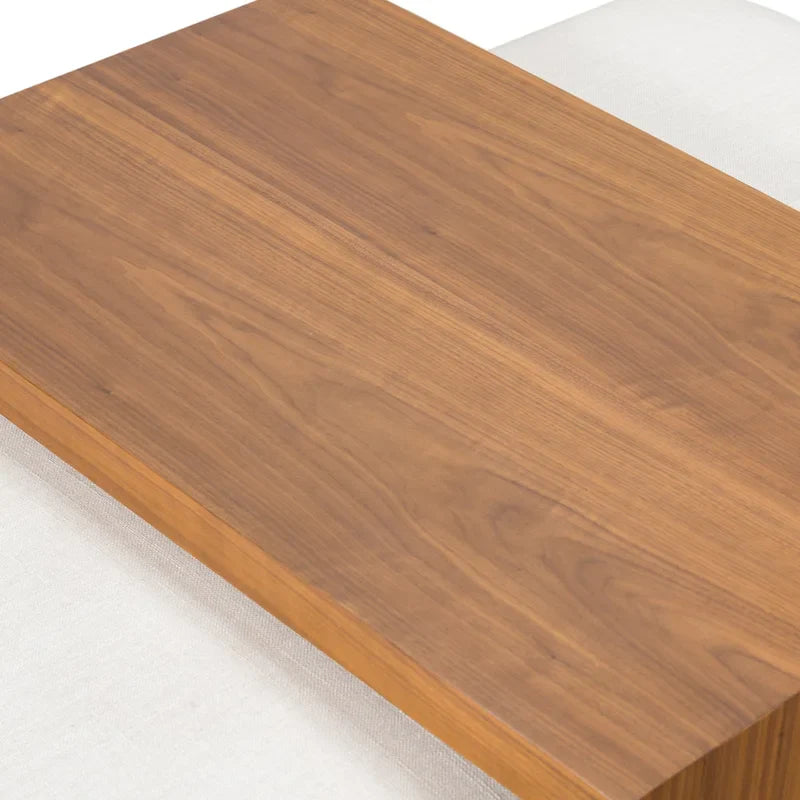 Poly & Bark Jarmo Sitzhocker mit verstellbarem Walnussholztisch - italienisches Echtleder aus vollnarbigem Leder
