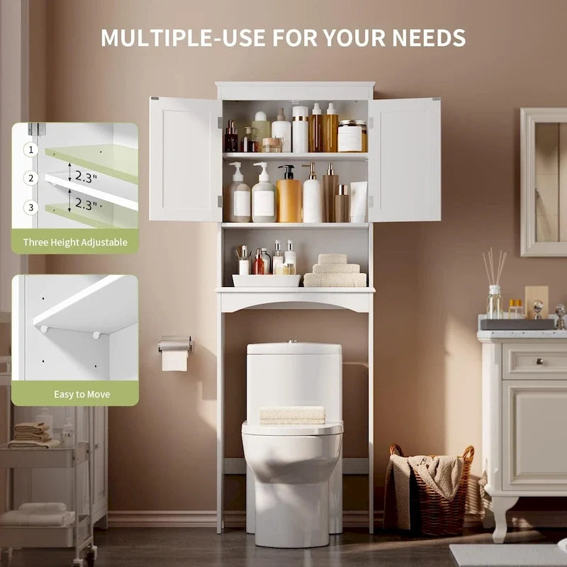 Badezimmerschrank, Toilettenschrank, Badezimmerregal über der Toilette, platzsparende Toilette