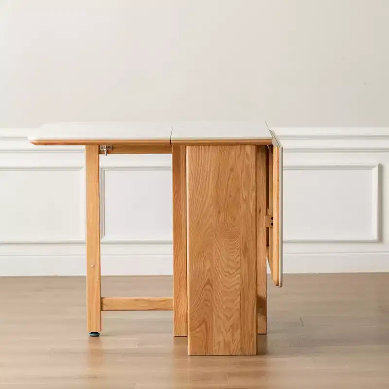 GDFStudio Agatha moderner Klapptisch aus Massivholz für 4-6 Personen mit Steinplatte