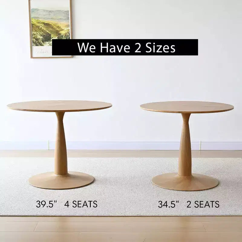Table de salle à manger ronde moderne à piédestal, finition grain de bois, petite table de cuisine et table basse pour appartement, salle à manger et espace de vie-Panipeachy
