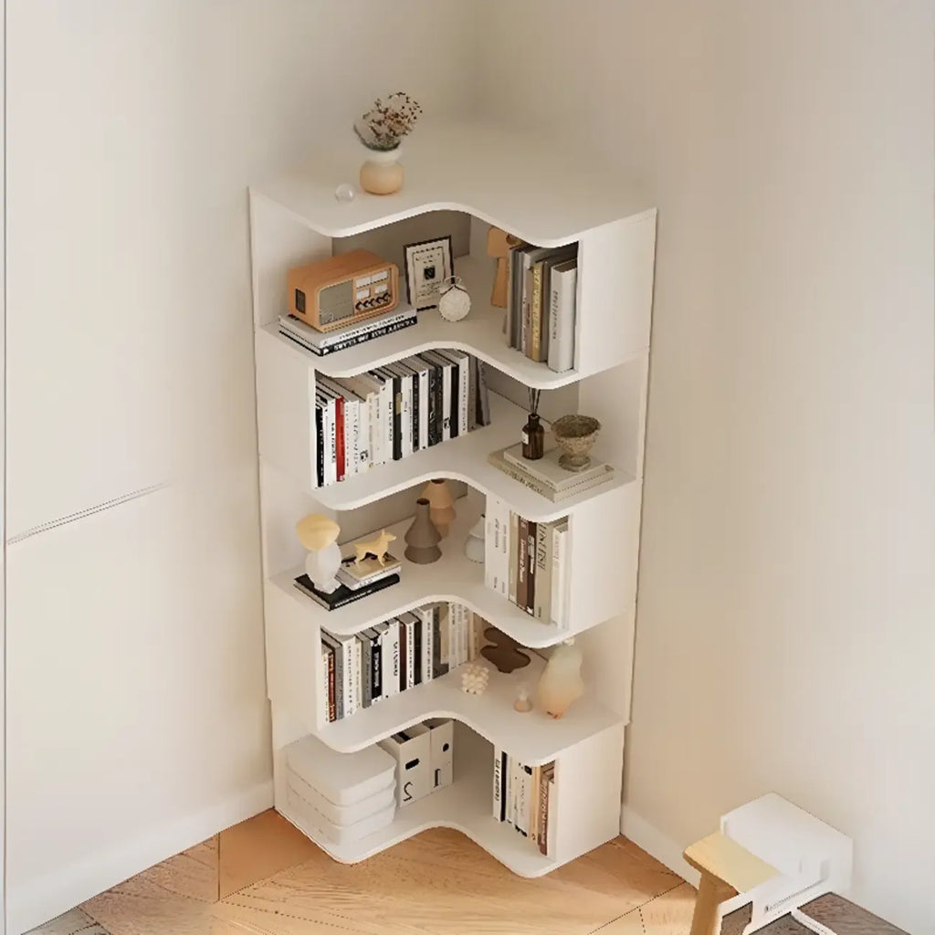 Eckbücherregal aus Holzwerkstoff mit 6 Regalböden