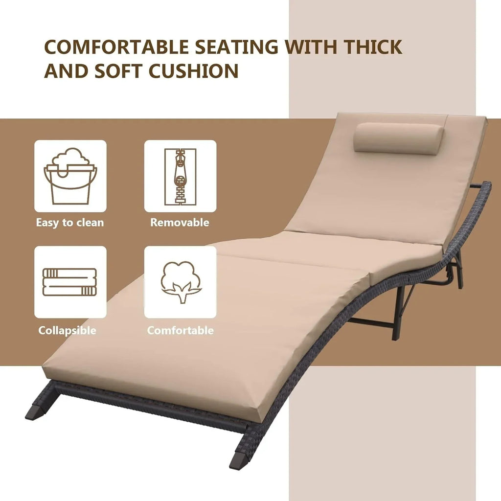 Kullavik 3-teiliges Outdoor-Lounge-Set mit Liegestühlen