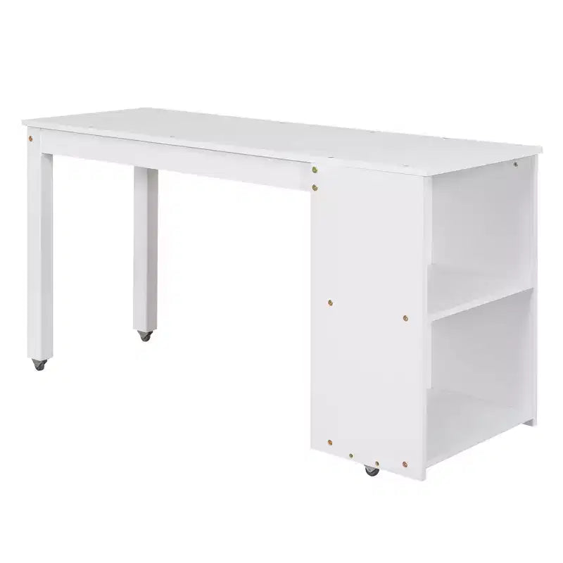 Niedriges Hochbett in voller Größe mit Rolltisch, 3 Schubladen und Regalen