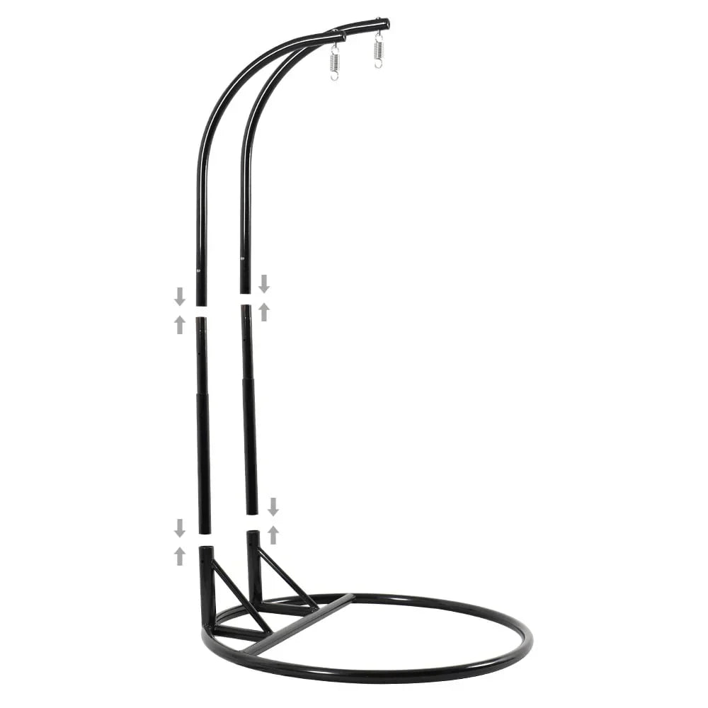 Fauteuil œuf suspendu 2 places LeisureMod avec support - fauteuil hamac balançoire de patio en osier de rotin pour l’extérieur et l’intérieur, avec coussins