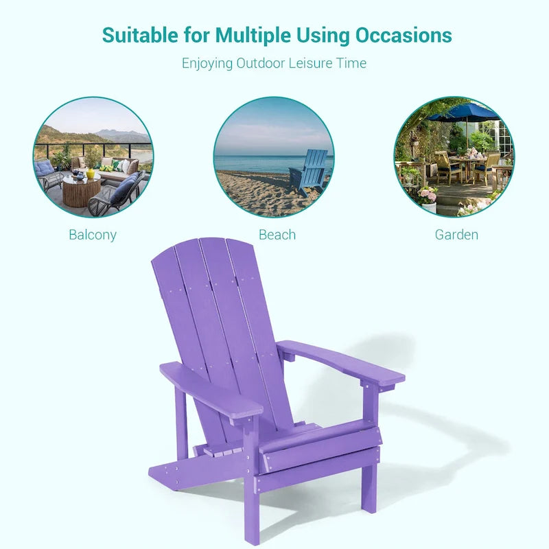 Bonosuki Weather-resistant Wood Outdoor Adirondack Chairs-Set of 4