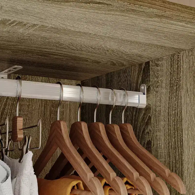Famapy Rattan-Kleiderschrank mit 3 Schubladen und 3 atmungsaktiven Rattantüren, hoher Schrank im Landhausstil für das Schlafzimmer
