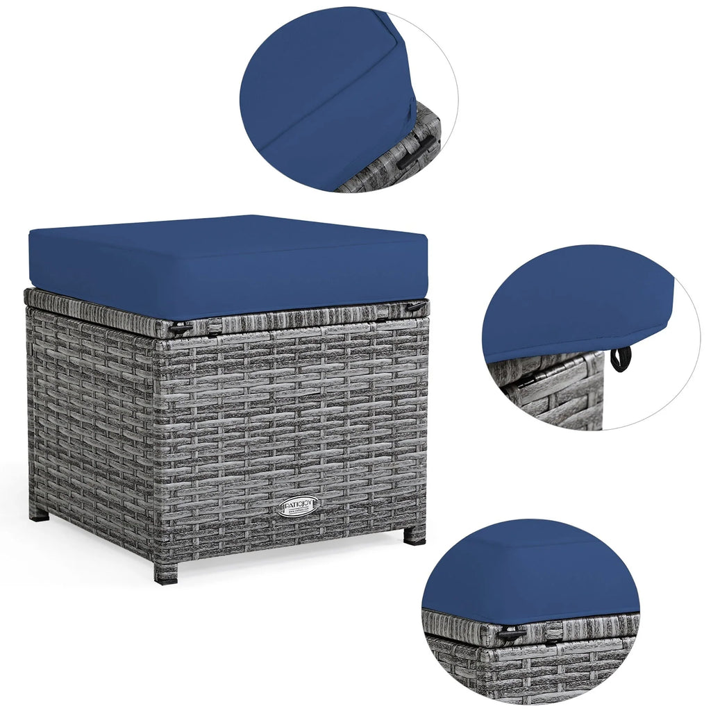 Costway, ensemble de salle à manger de jardin en rotin de 7 pièces avec canapé d’angle et repose-pieds - Voir les détails