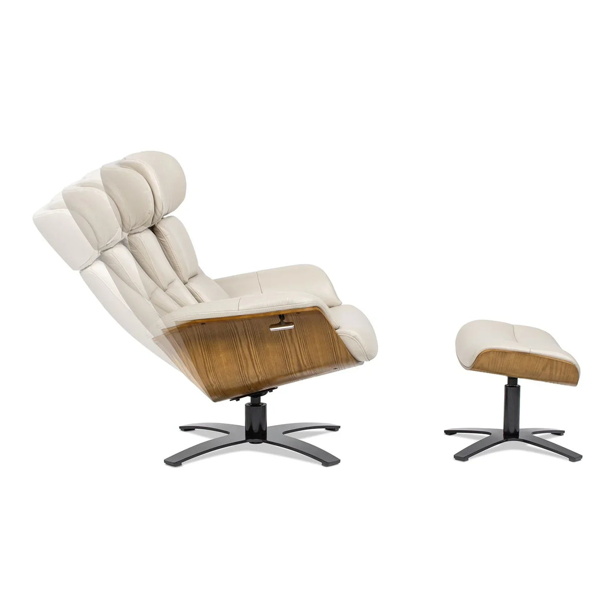 Jovan 31.5 Relaxsessel aus echtem Leder mit Hocker
