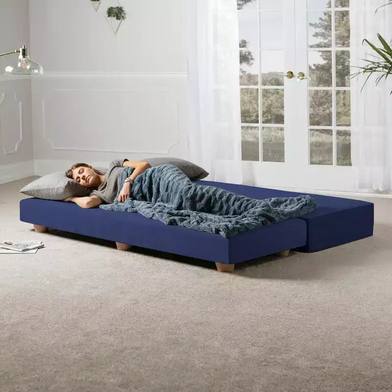 Ligbed / uitklapbaar queensize logeerbed - microfluweel