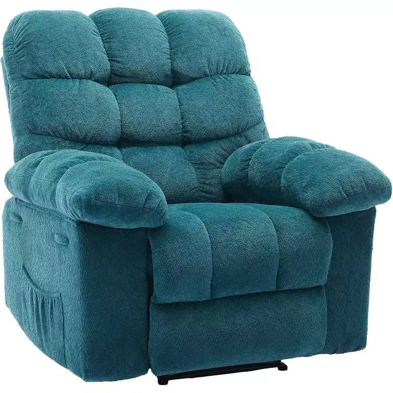 Handmatige relaxfauteuil, ergonomische relaxfauteuil van ademende stof met zijvakken, eenpersoonsbank, geschikt voor de woonkamer en slaapkamer