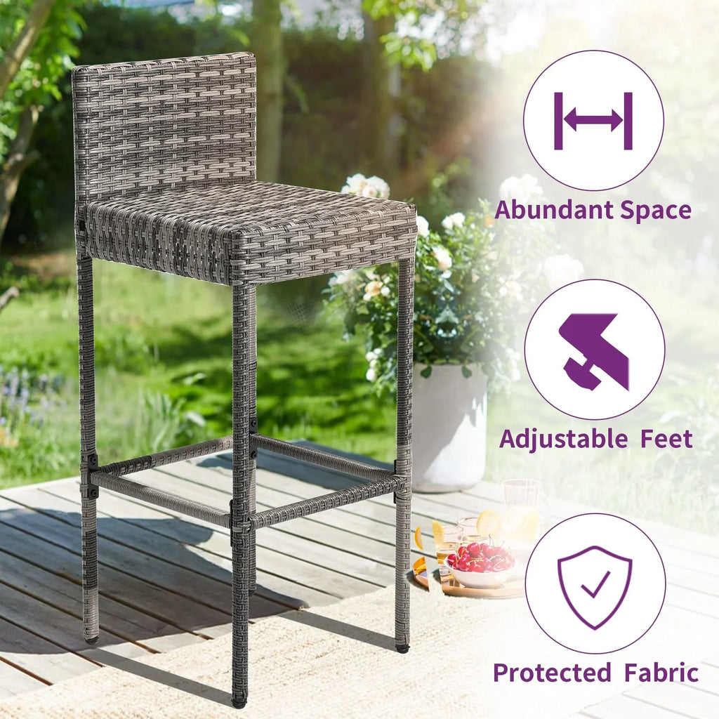 Moasis 5-teiliges Gartenmöbel-Set aus Korbgeflecht mit Bartisch - 5 PCS