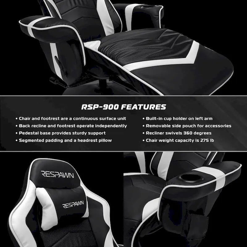 Gamingfauteuil - verstelbare gamingstoel met voetensteun