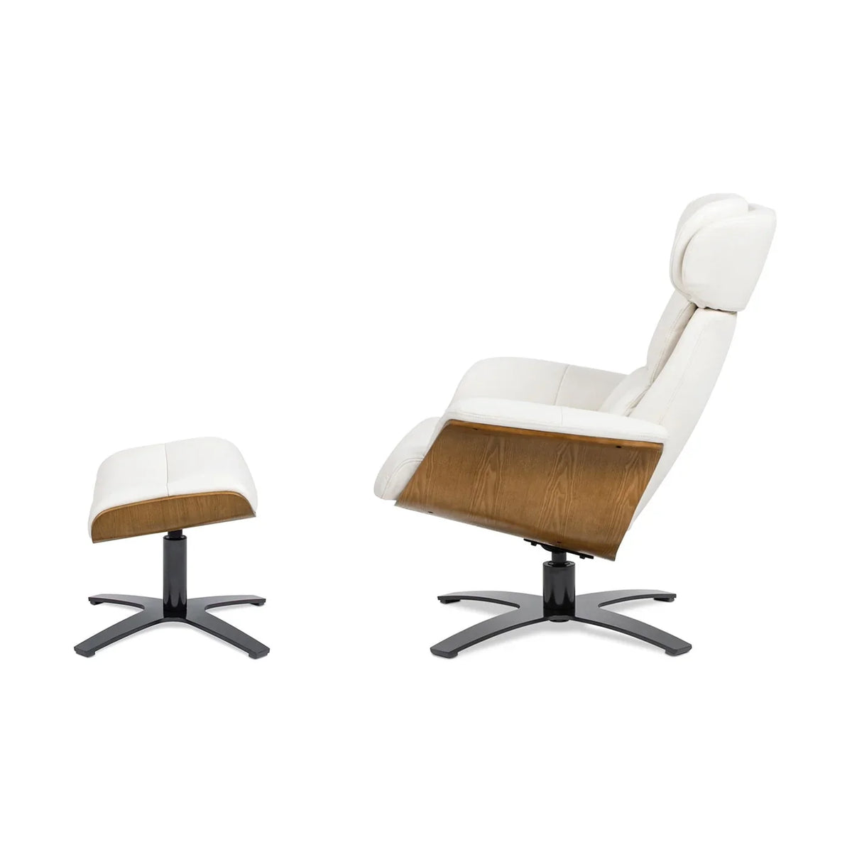 Jovan 31.5 Relaxsessel aus echtem Leder mit Hocker