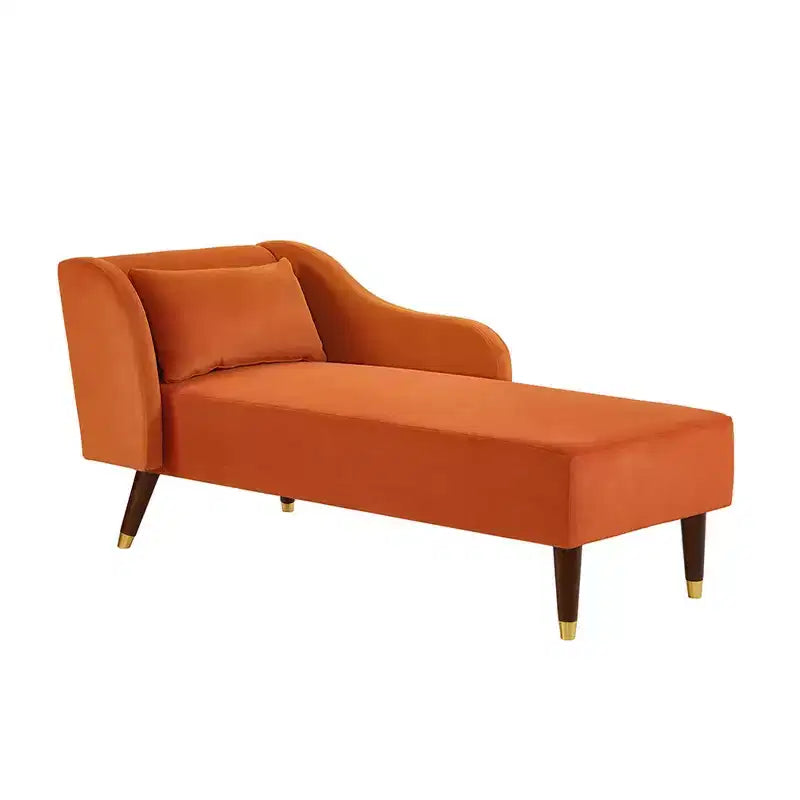 Moderner Samt-Chaiselongue-Sessel, gepolsterte Chaiselongue mit geschwungener Armlehne, Schlafsofa für Schlafzimmer, Büro und Wohnzimmer