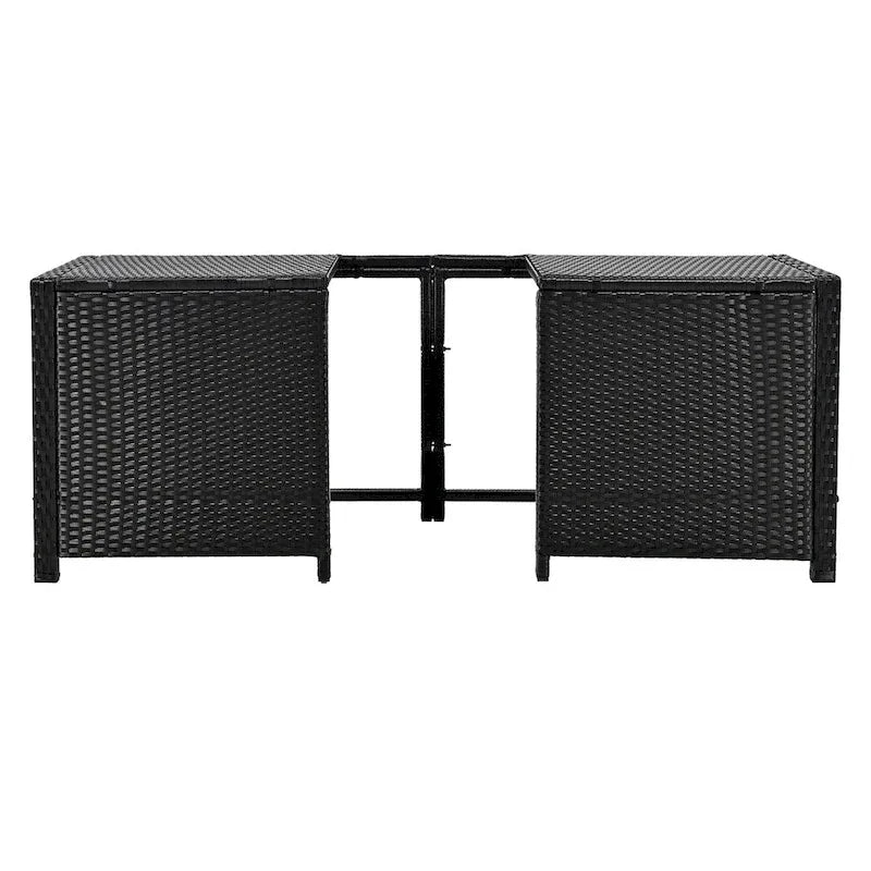 Spa-Umrandung, quadratisches Outdoor-Rattan-Ecksofa-Set mit Spa-Gestell