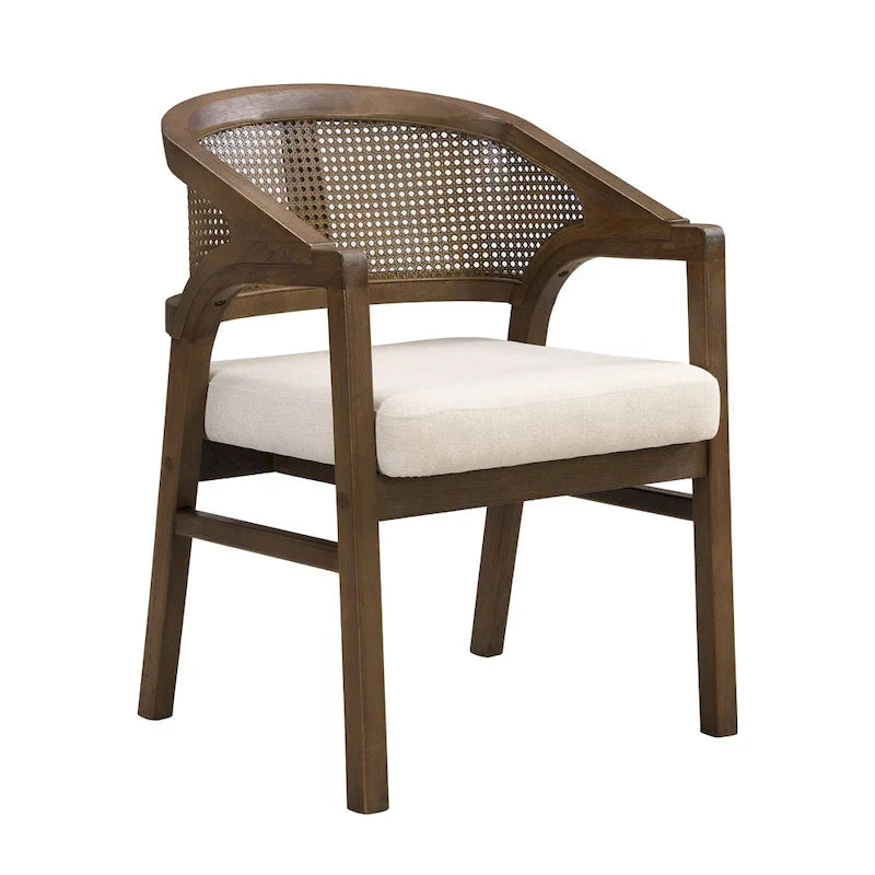 Christopher Knight Home - Esszimmerstuhl mit Rohrgeflecht und Polster (2er-Set)